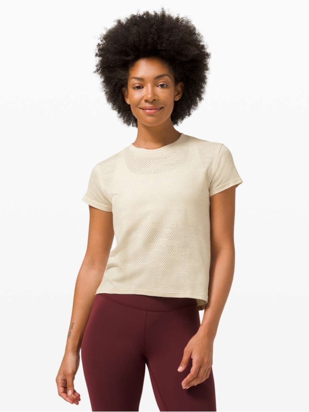 lululemon athletica Short Sleeve Top in White Opal Dot Camo